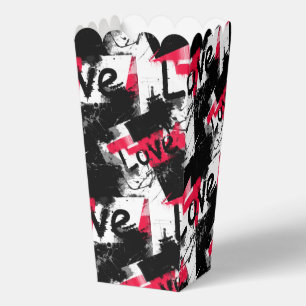 Ballotins Noir et blanc avec taches rouges amour motif