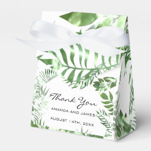 Ballotins Nom de remerciement Date White Tropic Monstera Fav