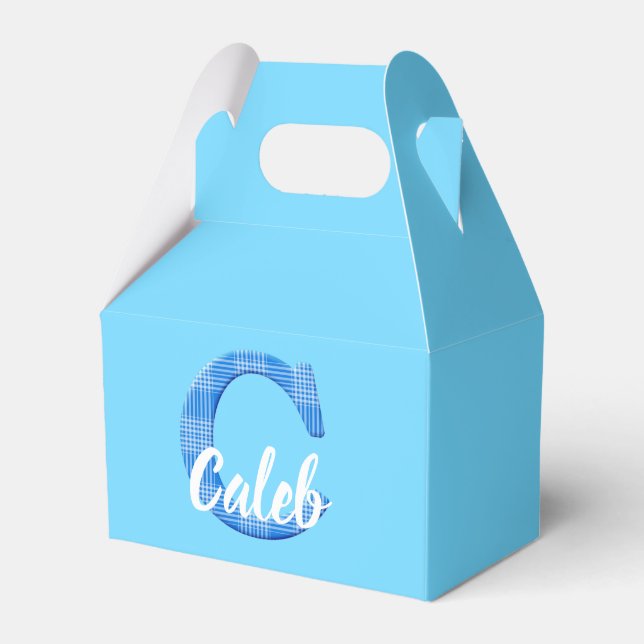 Ballotins Nom du garçon Lettre personnalisée Plaid C bleu pe (Verso)