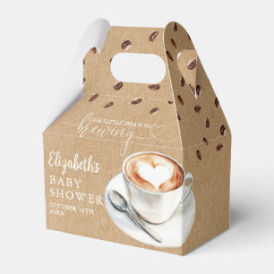 Ballotins Notre petite fève prépare un café Baby Shower rust