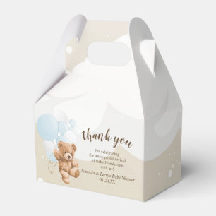 Ballotins Nounours en peluche bleu poussiéreux avec ballons