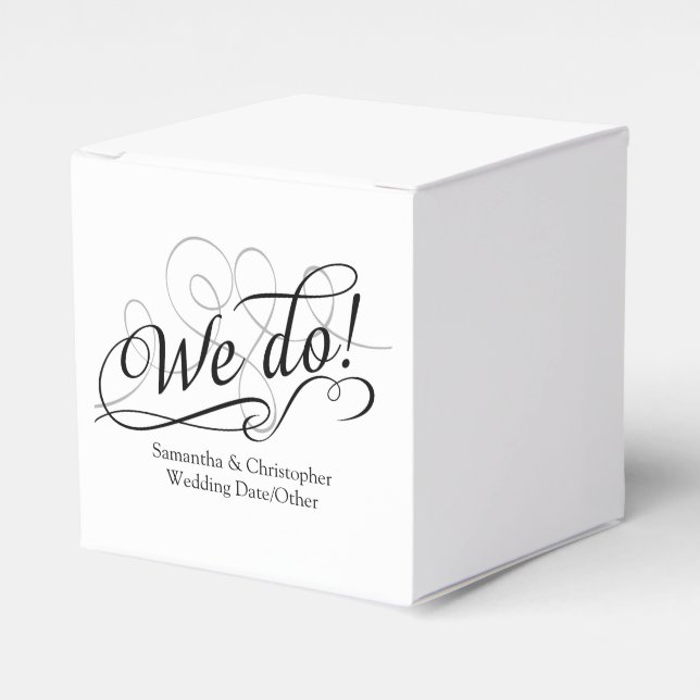 Ballotins Nous le faisons, Mariage blanc Swirl personnalisé  (Verso)