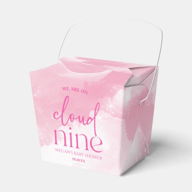 Ballotins Nous Sommes Sur Cloud Neuf Baby shower Rose (Verso)