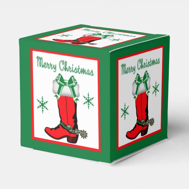 Ballotins Occidental Noël Cowboy Boot Cadeau ou Ballotin (Arrière)