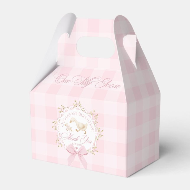 Ballotins One Silly Goose Pink Gingham 1st Birthday (Verso)