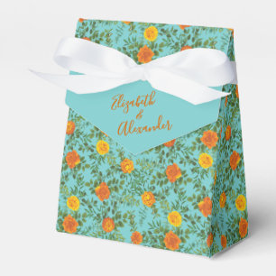 Ballotins Orange & Aqua Mariage Floral moderne