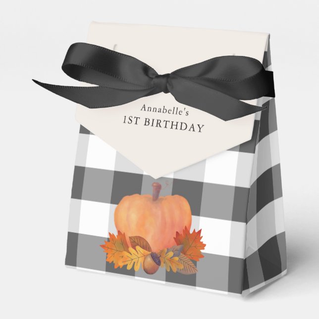 Ballotins Orange Citrouille Automne Feuilles Anniversaire Ba (Verso)