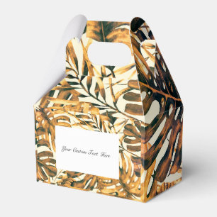 Ballotins Orange Gold Tropical Palm Feuille Mariage de l'île