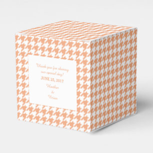 Ballotins Orange Houndstooth Wedding Favor Box