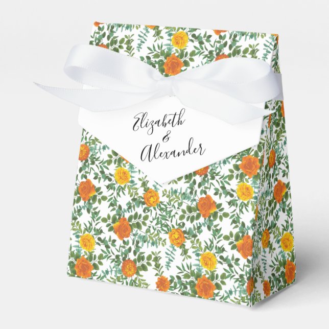 Ballotins Orange Rose Mariage Floral Moderne (Verso)