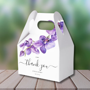 Ballotins Orchidée violette en écriture blanche mariage Favo