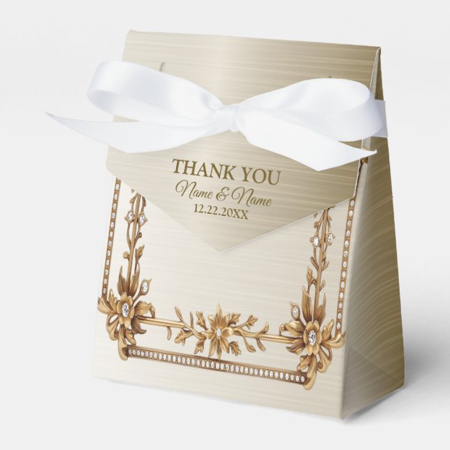 Ballotins Orné Or de la Partie Rectangle Fleurs Dimond brill (Verso)