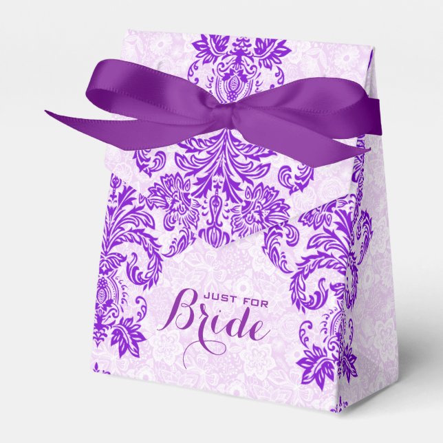 Ballotins Ornement De Dentelle Florale Blanc Et Violet Monog (Verso)