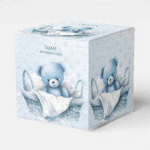 Ballotins Ours bleu Teddy dans Ballotin panier