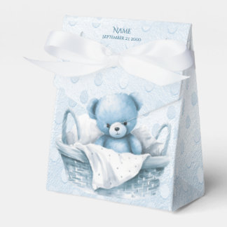 Ballotins Ours bleu Teddy dans Ballotin panier