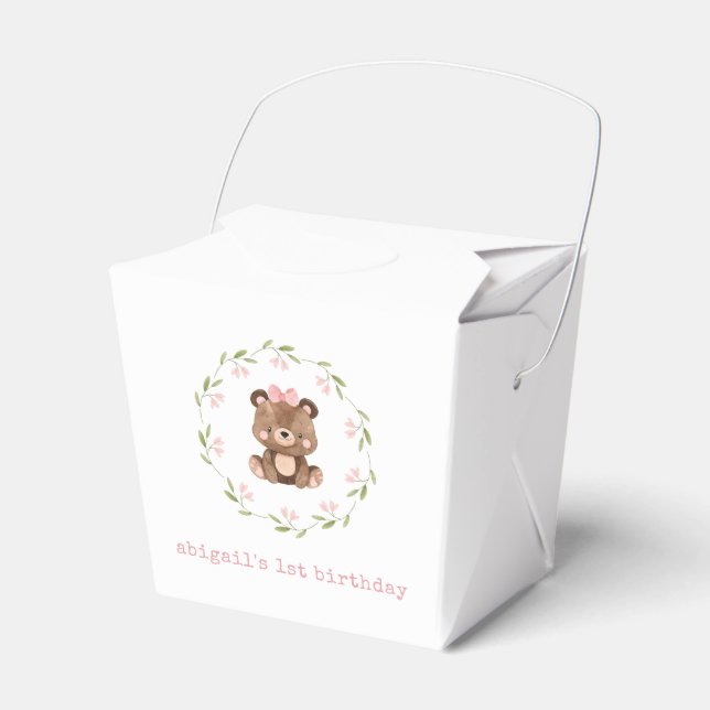 Ballotins Ours boisé mignon Eucalyptus Floral Anniversaire (Verso)