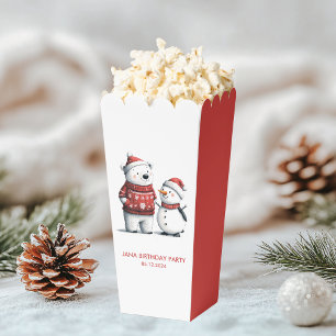 Ballotins Ours d'hiver rouge et neige   Winter Wonderland