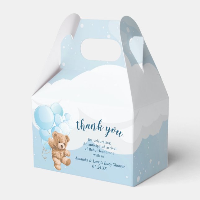 Ballotins Ours en peluche avec Ballotin Ballons Bleus (Verso)