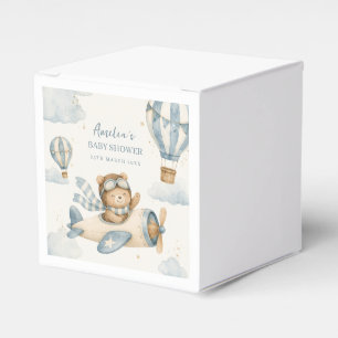 Ballotins Ours en peluche avion vintage Baby Shower