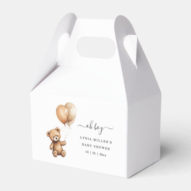 Ballotins Ours en peluche Ballons baby shower neutre (Verso)