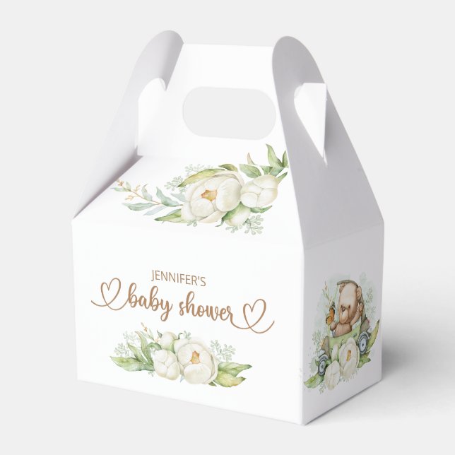 Ballotins Ours en peluche Bébé Ours Baby shower Floral (Verso)