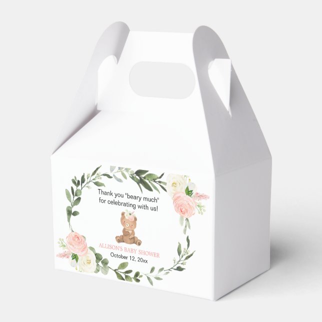 Ballotins Ours en peluche fleuri rose Ballotin (Verso)