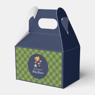 Ballotins Ours en peluche foot Baby Shower Damier