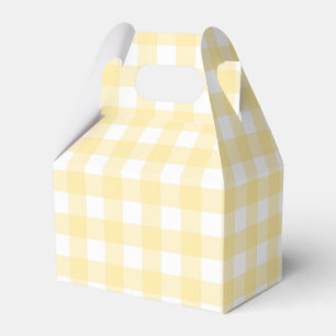 Ballotins Pale Jaune En vichy Plaid Gabled Party FavBox