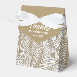Ballotins Palmiers blancs sur Gold Tente Style Party Favoris