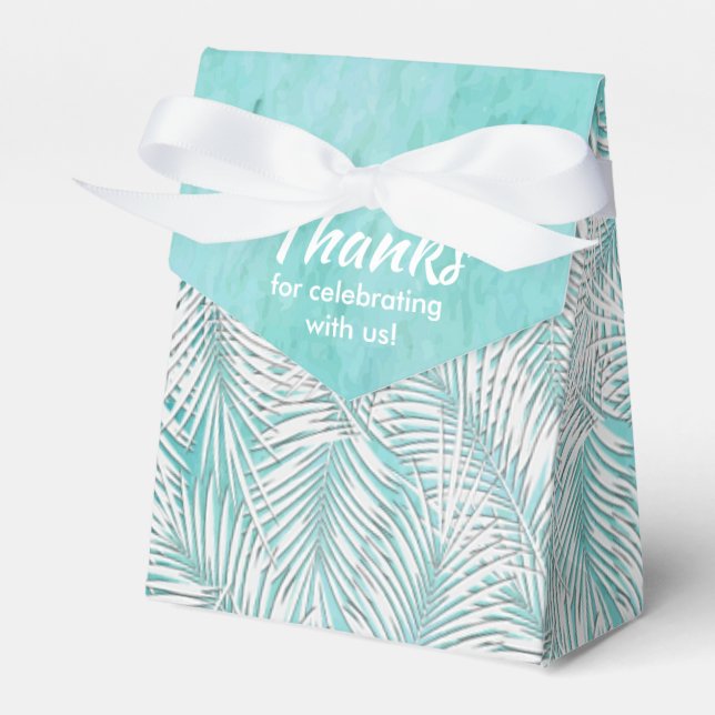 Ballotins Palmiers blancs sur Ocean Turquoise Party Favorise (Verso)
