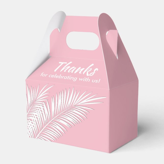 Ballotins Palmiers blancs sur Pink Gable Party Favoriser les (Verso)