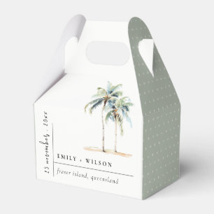 Ballotins Palmiers minimaux Aquarelle Mariage tropical