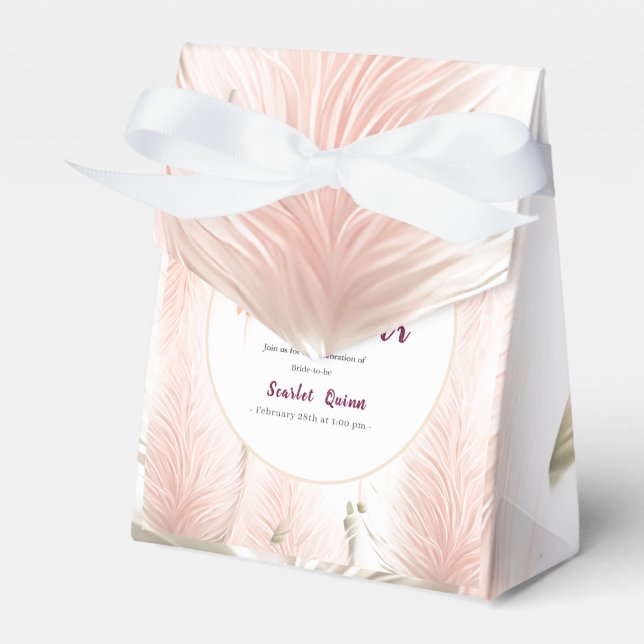 Ballotins Pampa rose vif moderne gazon douche nuptiale (Verso)