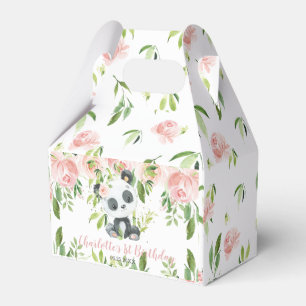 Ballotins Panda rose pâle Vert Floral 1er Anniversaire