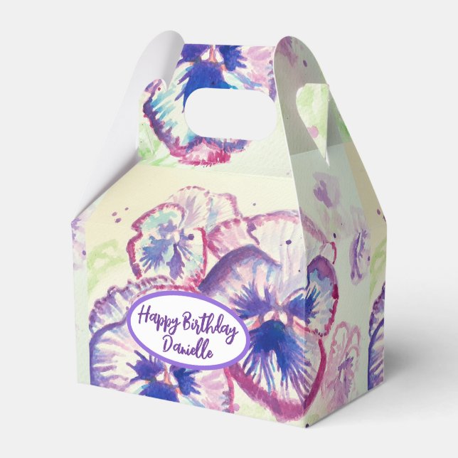 Ballotins Pansies Pansy Fleur violet Rose floral (Verso)