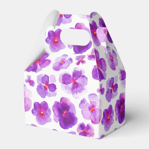 Ballotins Pansies violet aquarelle boîte cadeau