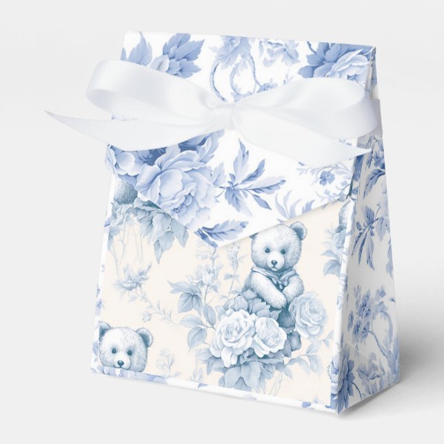 Ballotins Papier toilette français à motif floral et ours (Verso)