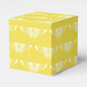 Ballotins Papillon Art déco stylisé - jaune et blanc