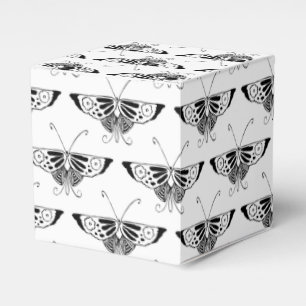 Ballotins Papillon déco stylisé - blanc et noir