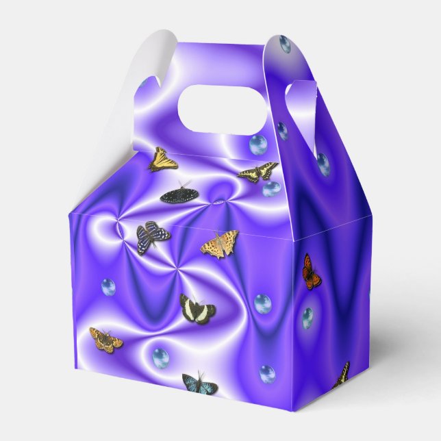 Ballotins Papillon et perles sur soie violette (Verso)