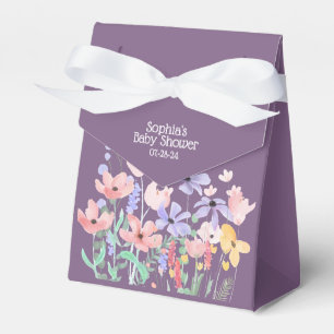 Ballotins Papillon pourpre et fleurs Baby shower Ballotin