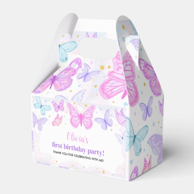 Ballotins Papillon rose violet Ballotin d'anniversaire (Verso)