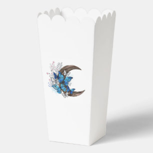 Ballotins Papillons bleus sur croissant en bois
