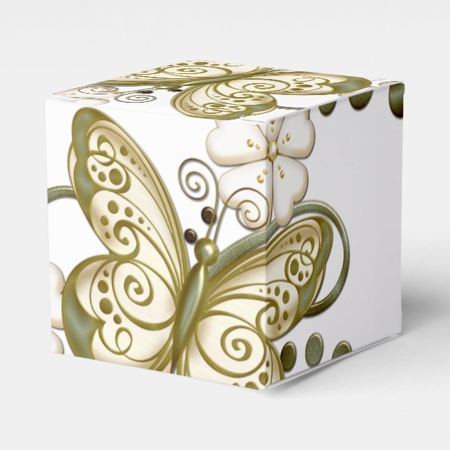 Ballotins Papillons d'or Floral Cube Ballotin (Verso)