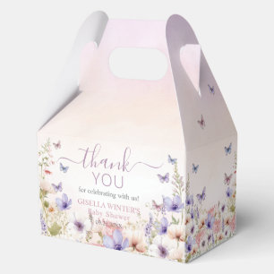 Ballotins Papillons Fleurs sauvages violets rose bébé en fle