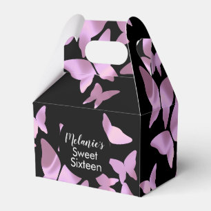 Ballotins Papillons holographiques Fête Rose Sweet Sixteen