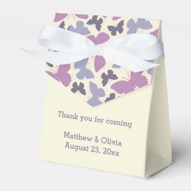 Ballotins Papillons violets Mariage Favor Boxes (Verso)