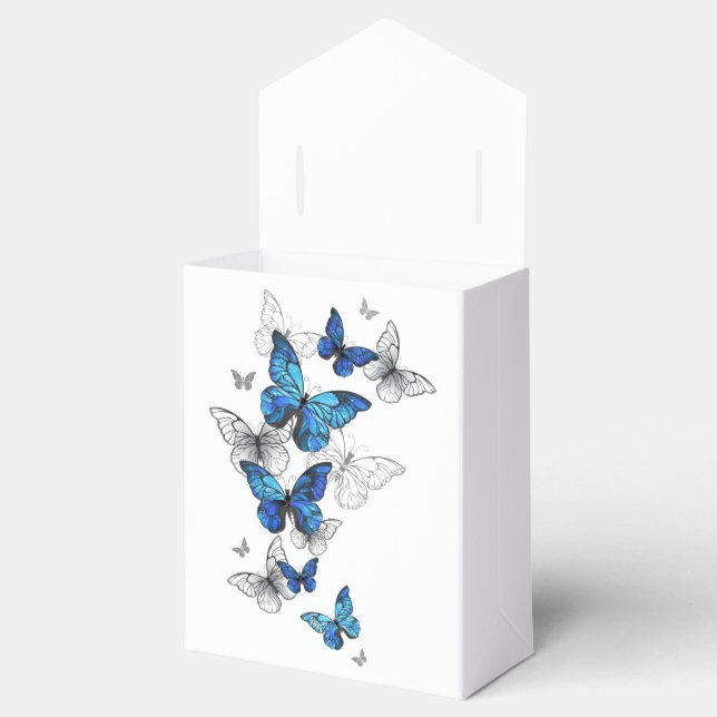 Ballotins Papillons volants bleus Morpho (Ouvert)