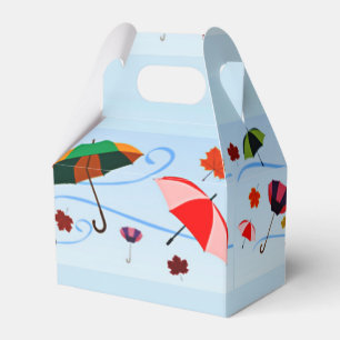 Ballotins Parapluies colorés sur bleu