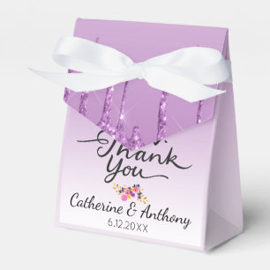 Ballotins Parties scintillant à goutte violette Merci floral